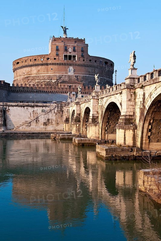 Castel Sant'Angelo, Ponte Sant'Angelo, Tiber River, Ponte Aelius, Rome, Lazio, Italy