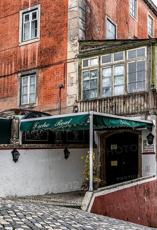 Vacant restaurant in the old town of Sintra, Lisbon, Portugal