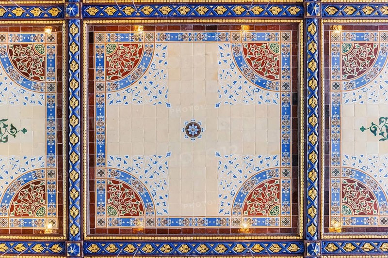 Minton encaustic tiles, Bethesda Terrace, Central Park, Manhatten, New York City, USA
