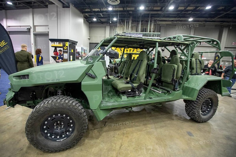 Detroit, Michigan USA - 15 January 2026 - GM Defense displayed its Infantry Squad Vehicle at the Detroit Auto Show