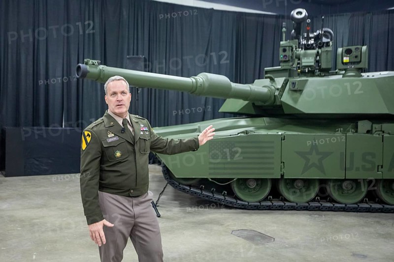 Detroit, Michigan USA - 15 January 2026 - The U.S. Army unveils the M1E3 Abrams tank early prototype during the Detroit Auto Show. General Troy Denomy speaks about the development of the tank