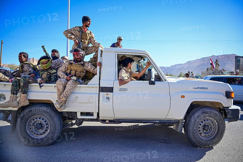 In Seiyun, Yemen on January 04, 2026, soldiers of the Yemeni Armed Forces take full control of the city following the withdrawal of the UAE-backed Southern Transitional Council (STC) forces. The military deployment comes after a series of strikes by the Royal Saudi Air Force against STC positions, marking a significant shift in the conflict within the Hadramaut region, Hadhramaut, Seiyun, Yemen