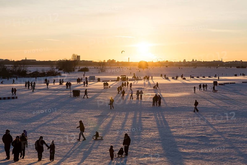 Sunset on Tempelhofer Feld in Berlin on 11.01.2026