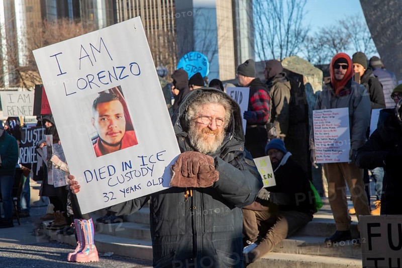 Detroit, Michigan USA - 11 January 2026 - A protest organized by Indivisible Michigan protested the killing of Renee Nichole Good in Minneapolis by a federal immigration agent