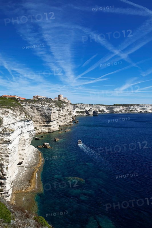 Bonifacio coast on the Mediterranean Sea, Corse-du-Sud department, Corsica, France