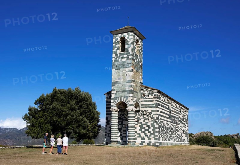 San Michele de Murato Romanesque Pisan Church, Bevinco Valley, Haute-Corse Department, Corsica, Mediterranean Sea, France