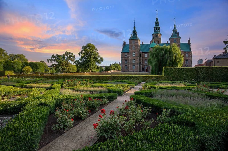 Famous Rosenborg castle, one of the most visited tourist attractions in Copenhagen