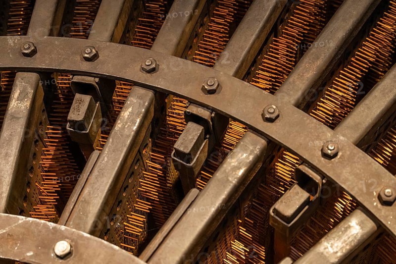 Detail historical machine for making matches, Tändsticksmuseet match museum or match museum, Jönköping, Jönköpings län, Sweden