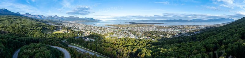 View of the city of Ushuaia, Ushuaia, Patagonia, Tierra del Fuego, Argentina