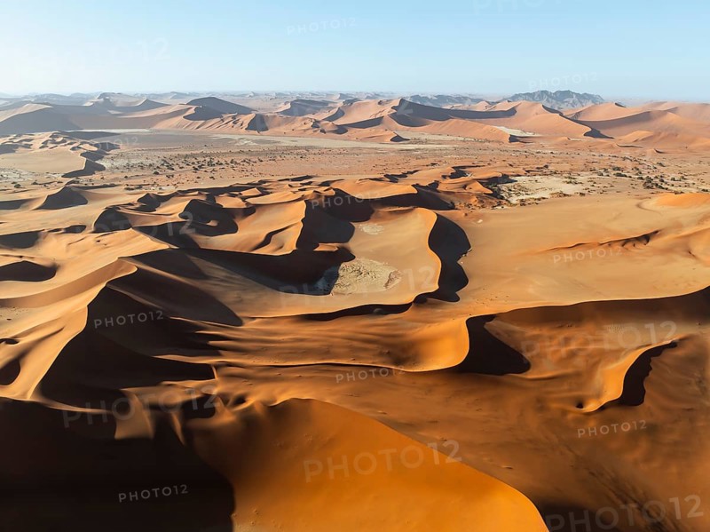 Aerial view, Dramatic sand dunes in the Namib Desert, Namib Naukluft Park, Namibia