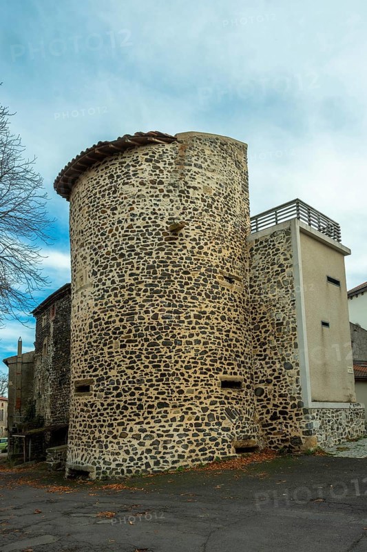 Tower of Saint Sandoux village, Puy de Dome, Auvergne Rhone Alpes, France