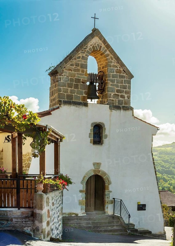 Buron village. Chapel Notre-Dame. Puy de Dome. Auvergne Rhone Alpes. France