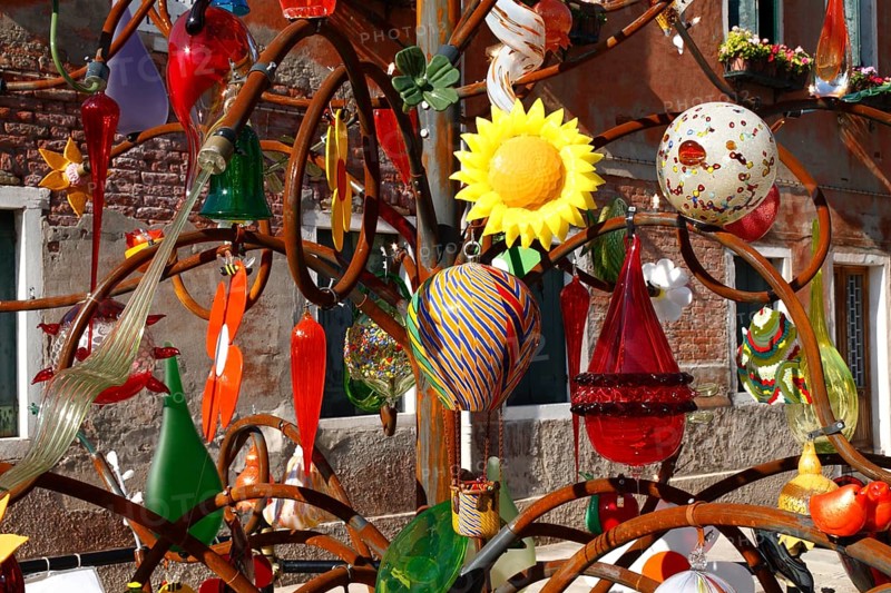 Glass art on the Insola di Murano, Venice, Veneto, Italy