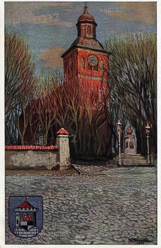 Angermünde, St. Mary's Church, district of Uckermark in the state of Brandenburg, Germany, postcard, view around 1900 - 1910, historical, digital reproduction of a historical postcard, authentic, public domain, from that time, exact date unknown