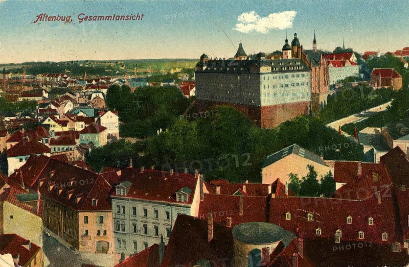 Altenburg, today Altenburger Land district, Thuringia, Germany, postcard, view around 1900 - 1910, historical, digital reproduction of a historical postcard, authentic, public domain, from that time, exact date unknown