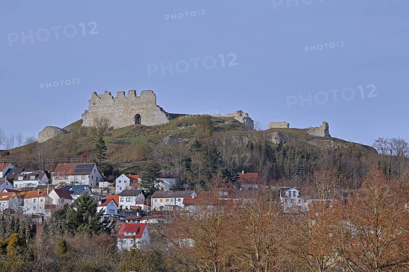 Flochberg Castle Ruins, Schlossberg, Bopfingen, Härtsfeld, Swabian Jura, Baden-Württemberg, Germany