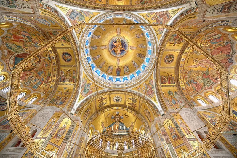Church of Saint Sava or Temple of Saint Sava orthodox church, Interior, Belgrade, Serbia