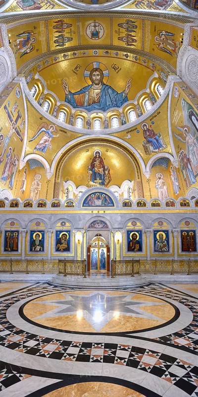 Church of Saint Sava or Temple of Saint Sava orthodox church, Interior, Belgrade, Serbia