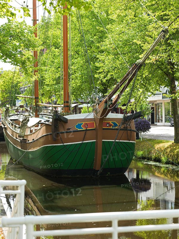 Kuff, flat-bottomed coastal cargo sailor, Margaretha von Papenburg, Main Canal, Papenburg, Emsland, Lower Saxony, Germany