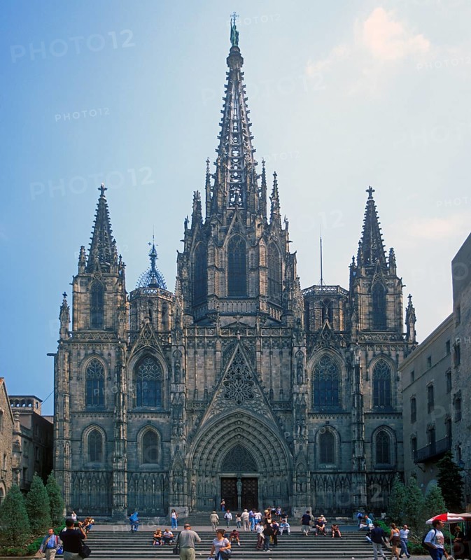 Cathedral, Barcelona, Spain, June 1999, vintage, retro, old, historic