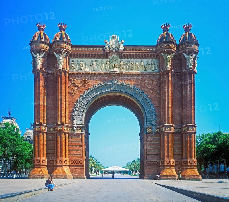 Arc del Triomf, Barcelona, Spain, June 1999, vintage, retro, old, historic