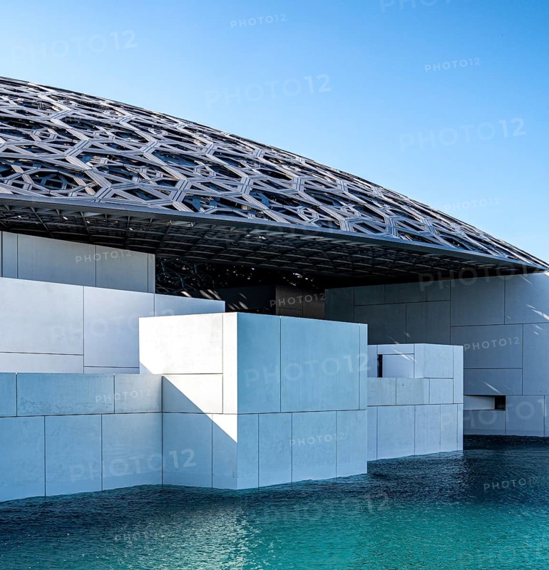 Louvre Abu Dhabi architecture, art museum by French architect Jean Nouvel, buildings on Saadiyat Island, Abu Dhabi, United Arab Emirates