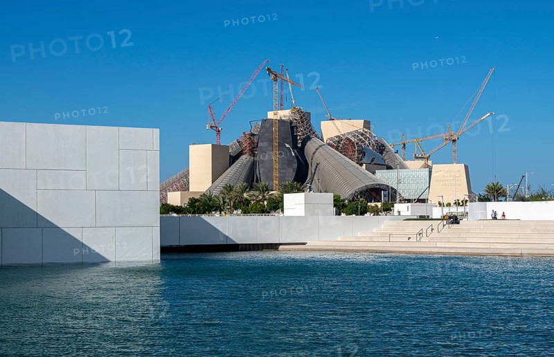 View of the Guggenheim Museum under construction, building on Saadiyat Island, Abu Dhabi, United Arab Emirates