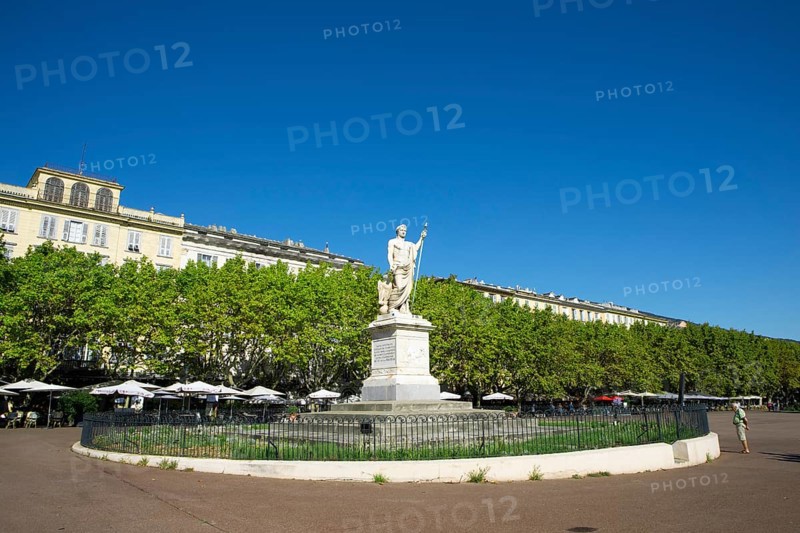 Napoleon monument on Place Saint Nicolas, Bastia, Haute-Corse department, North Coast, Corsica, France