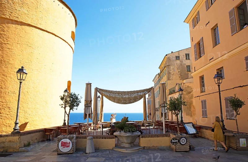 Place du Donjon or Piazza di Acorte on the citadel, old town, Bastia, Haute-Corse department, Corsica, France