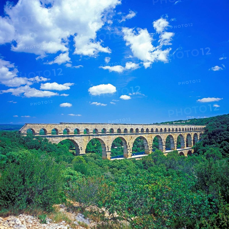Pont du Gard near Avignon, southern France, June 1999, vintage, retro, old, historic