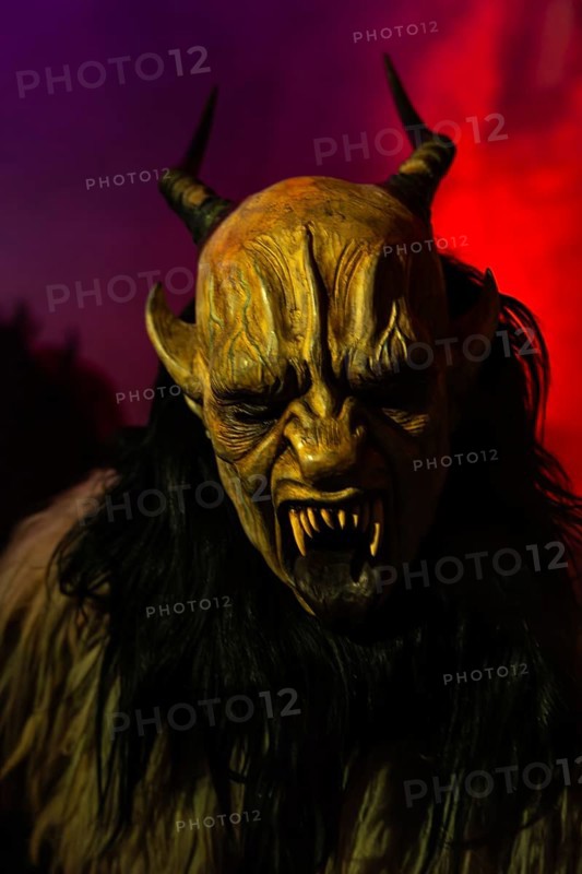 Krampus, fog, murmuring, winter, Waldburg Castle, Waldburg, Allgäu, Baden-Württemberg, Germany