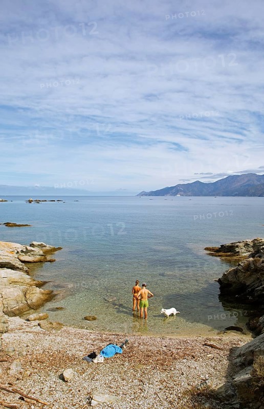 Desert des Agriates or Agriates desert on the Gulf of Saint-Florent in the Mediterranean, Haute-Corse, Corsica