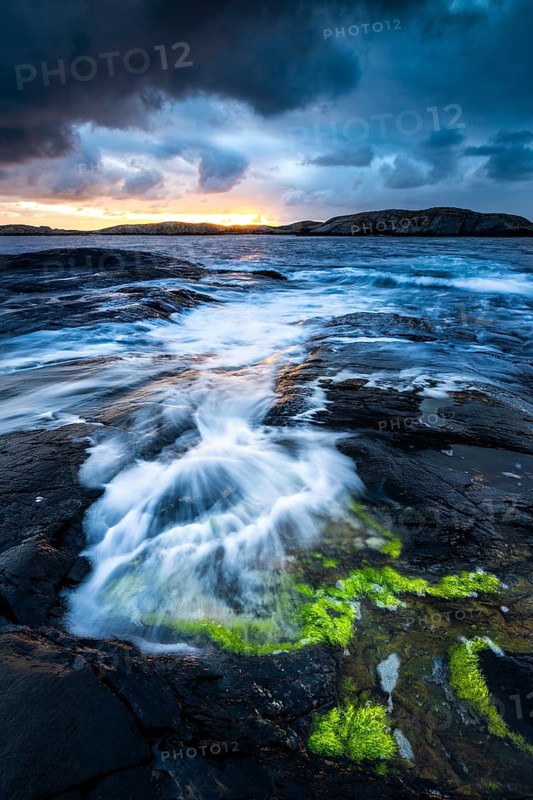 Water on the rocky coast on the Atlantic Road, Atlanterhavsveien, Karvag, Vevang, west coast, Norway