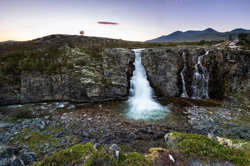 Storulfossen waterfall in Rondane National Park, Norway