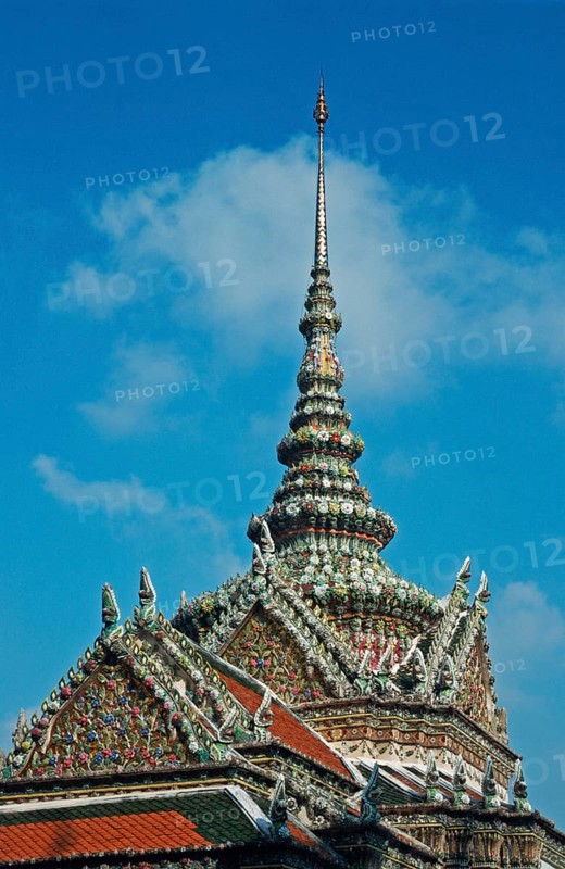 Gable, Grand Palace at Wat Phra Kaeo, Bangkok, Thailand, December 2002, vintage, retro, old, historic