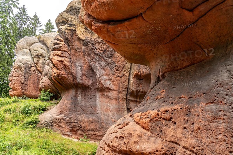 Kelchsteine natural monument near Oybin, Zittau Mountains, Upper Lusatia, Saxony, Germany