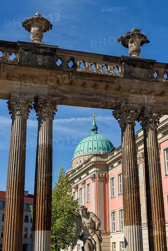 Sculpture with the City Palace and St. Nicholas Church on the Old Market Square, Potsdam