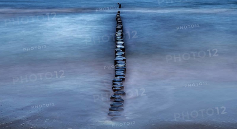 Grooves in the sea, long exposure, Zingst, Fischland-Darß-Zingst, Western Pomerania Lagoon Area National Park, Mecklenburg-Western Pomerania, Germany
