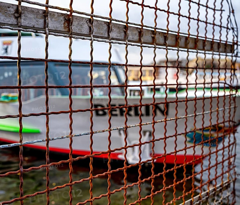 Stern- und Kreisschiffahrt ships spend the winter in the port of Berlin Tegel, Germany