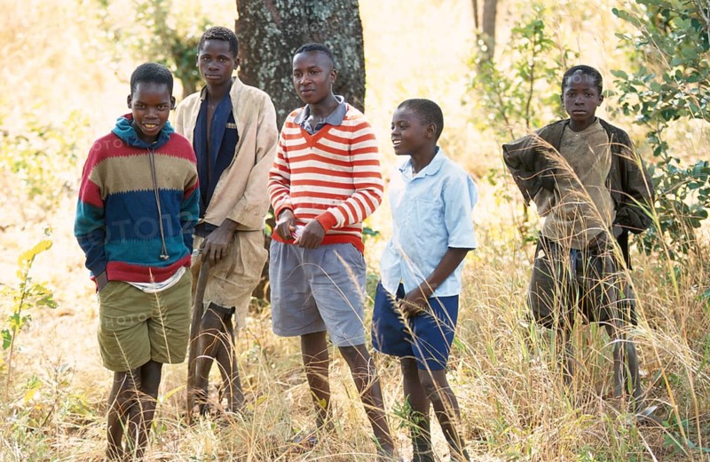 Boys on the roadside, Zambia, Africa, June 2000, vintage, retro, old, historic