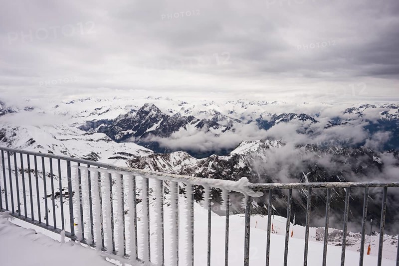 Another onset of winter in May, panorama from the summit station of the Nebelhorn, 2224m, to Höfats, 2259m, Allgäu Alps, Allgäu, Bavaria, Germany