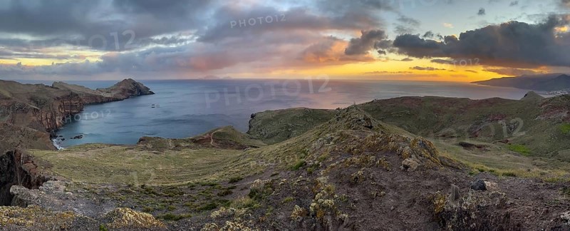 Sunset, volcanic peninsula, Ponta de São Lourenço, Ponta de Sao Lourenco, rocky coast, Punta de San Lorenzo, Madeira, Portugal