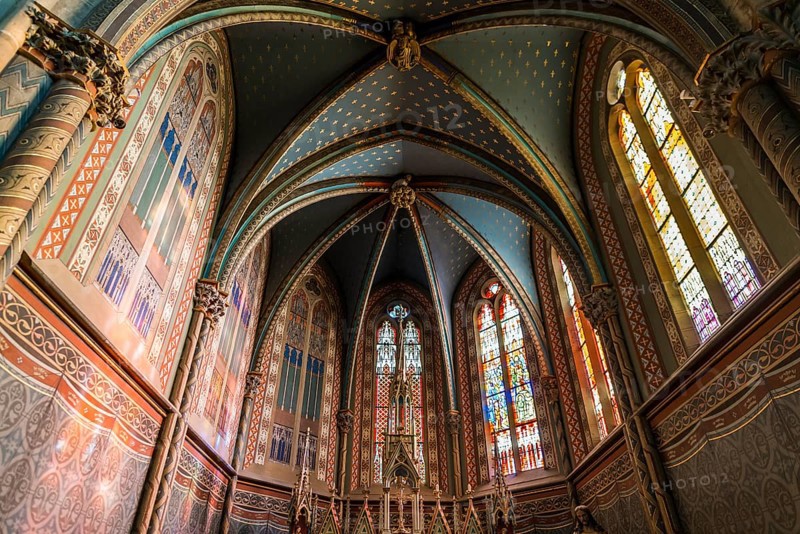 Interior view, Gothic Church of St. Peter and Paul, Saints-Pierre-et-Paul, Wissembourg, Weissenburg, Alsace, Bas-Rhin Department, France
