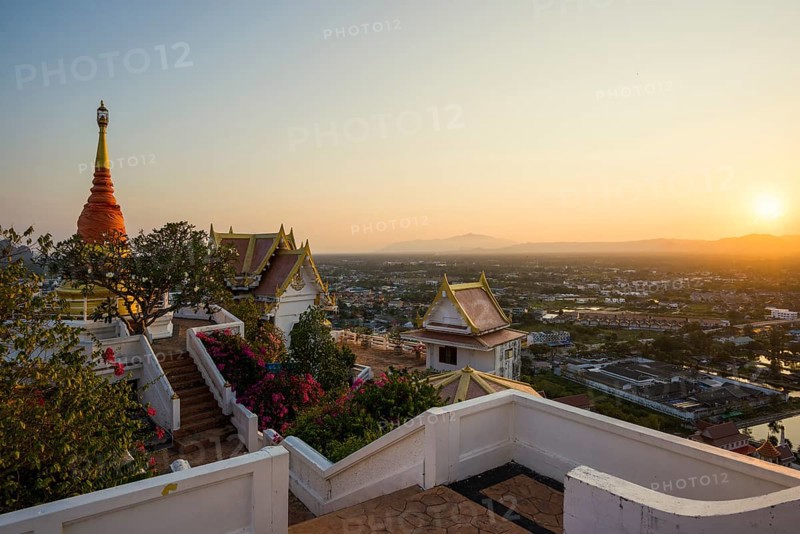 Wat Khao Chong Krachok, sunset, Prachuap Khiri Khan, Prachuap Khiri Khan Province, Central Thailand, Thailand