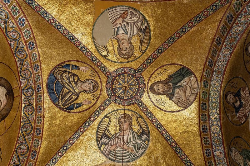 Mosaics in the Catholicon of the Hosios Luke Monastery, UNESCO World Heritage Site in Steiri, Greece