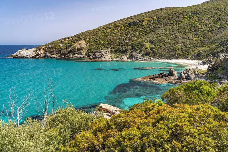The beach of Kalamos, island of Euboea or Evia, Greece