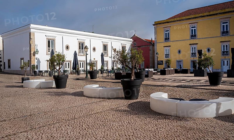 Courtyard of the Cidadele de Cascais Artists' Farm in Forte de Nossa Senhora da Luz de Cascais, Portugal