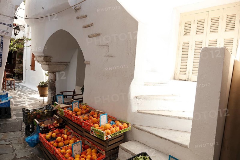 Alley in the old town of Naxos, Cyclades, Greece