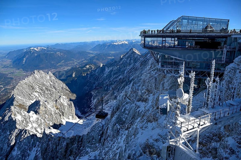 Mountain station of the cable car to the Zugspitze (2962 m), German side, Grainau municipality, Garmisch-Partenkirchen district, Bavaria, Germany