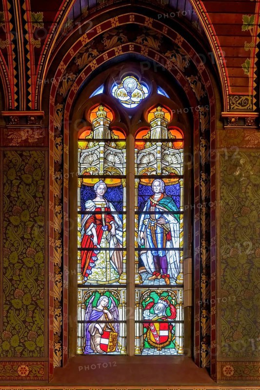 Holy Blood chapel, Figurative stained-glass window, Bruges, Belgium